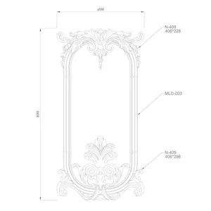 Beech frame moulding with ornate floral appliques - 2